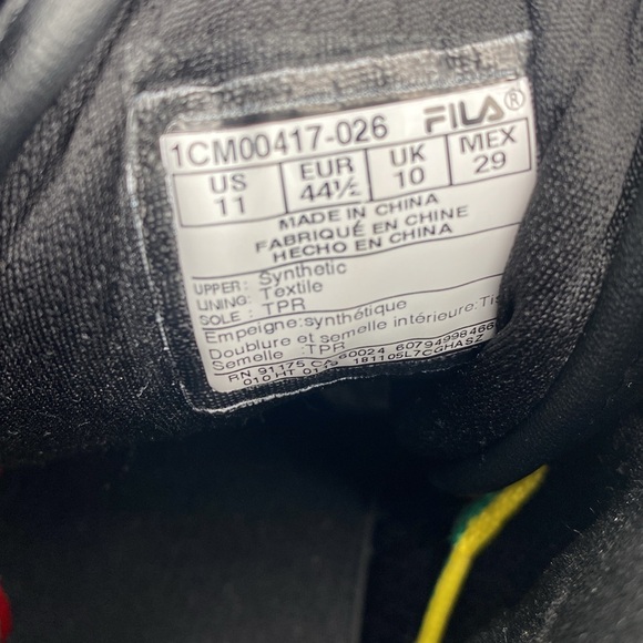 Fila Mens Vulc 13 MP BC Red Black Yellow Casual Sneakers Size 11 - Picture 6 of 9